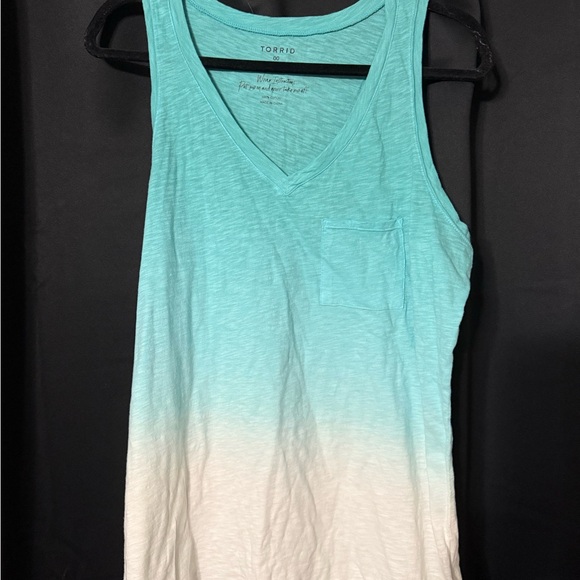 Torrid Aqua and White Gradient Tank Top - Picture 1 of 3